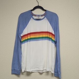 PJ Salvage Rainbow Raglan Cloud Soft Pajama Top
